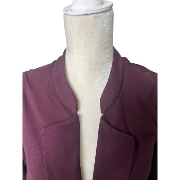 Torrid Plum Burgundy Open Front Jacket Cardigan With Ruffle Detail Button Cuffs - Picture 2 of 11